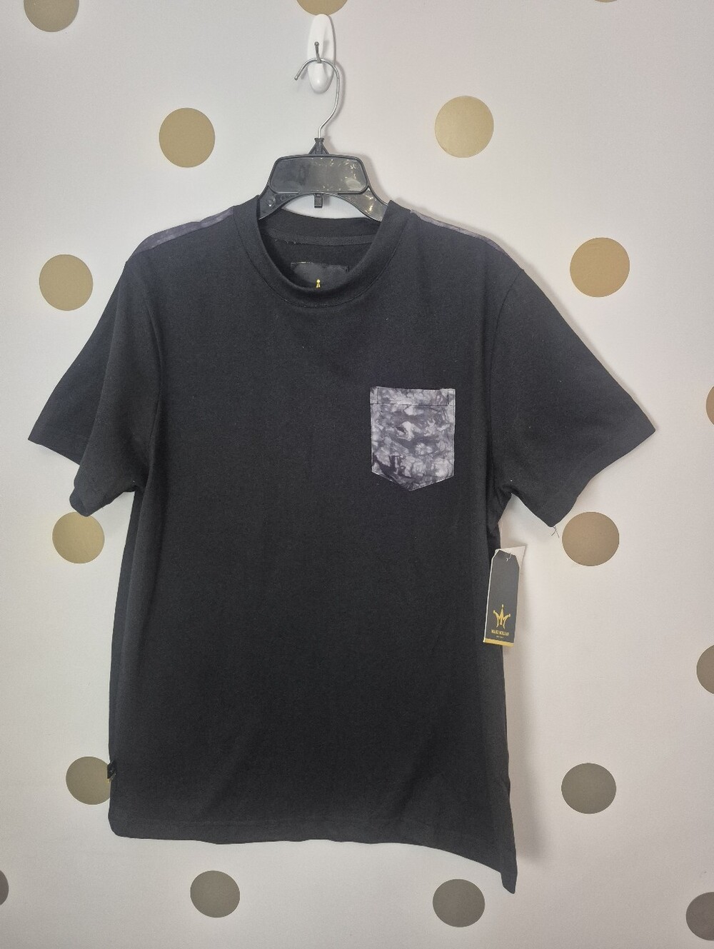 BNWT Maxi Milian NY Streetwear Asymmetrical Pocket Tee 2012 Deadstock Black